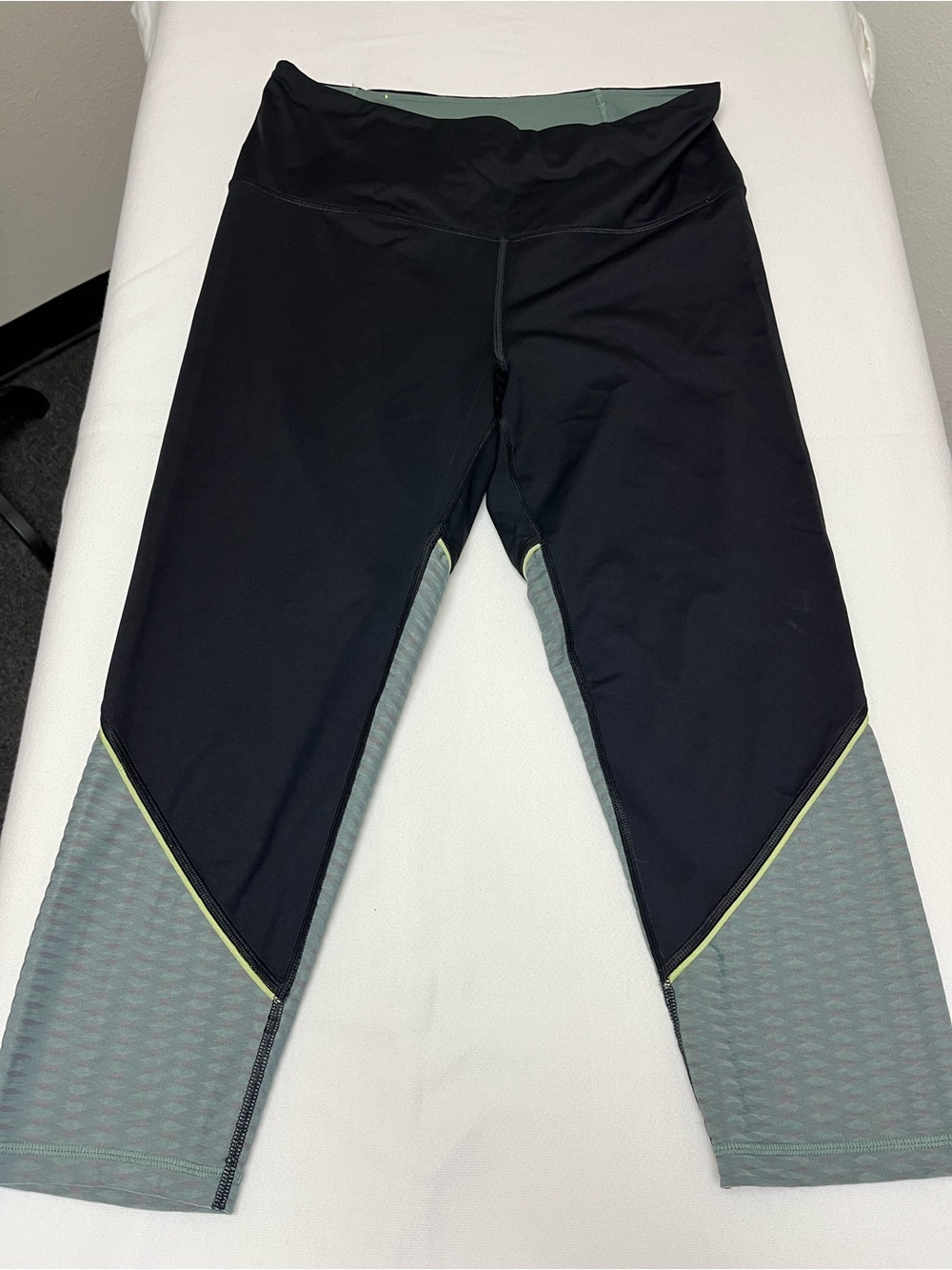 Victoria's Secret Black and Gray Athletic Shorts with Lime Accent size lg